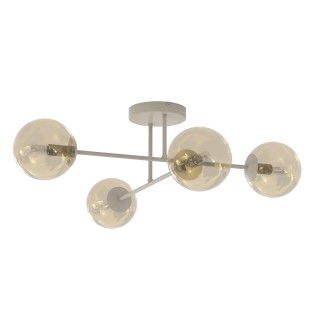 Lampe de plafond Drin Moka Ambre (4 lumières)