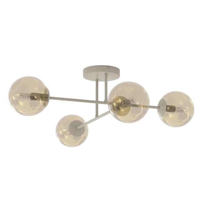 Lampe de plafond Drin Moka Ambre (4 lumières)