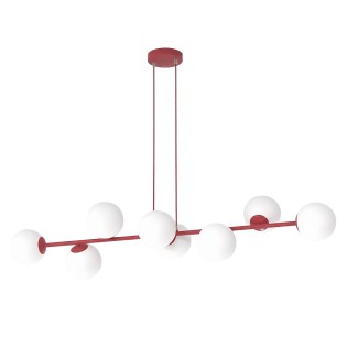 Suspension Odra Bordeaux Opale (8 lumières)