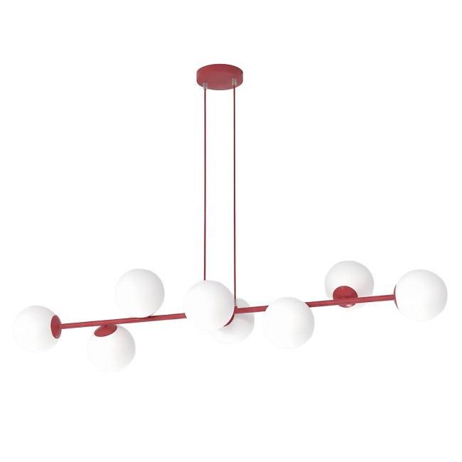 Suspension Odra Bordeaux Opale (8 lumières)