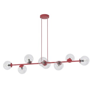 Suspension Odra Bordeaux transparente (8 lumières)