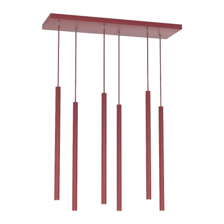 Suspension Uza Bordeaux (6 lumières)