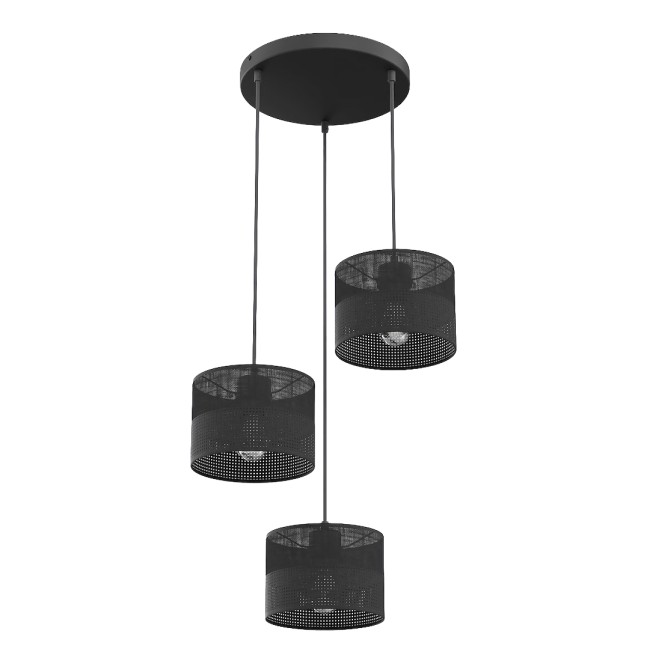 Suspension Velto II Noir (3 lumières)