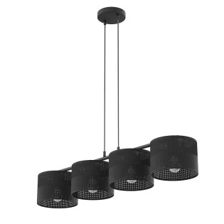 Suspension Velto Noir (4 lumières)