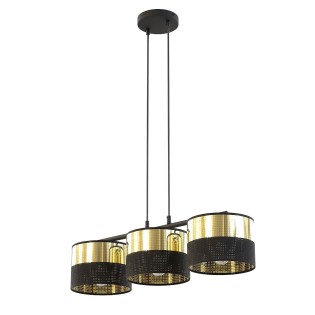 Suspension Velto Noir+Or (3 lumières)