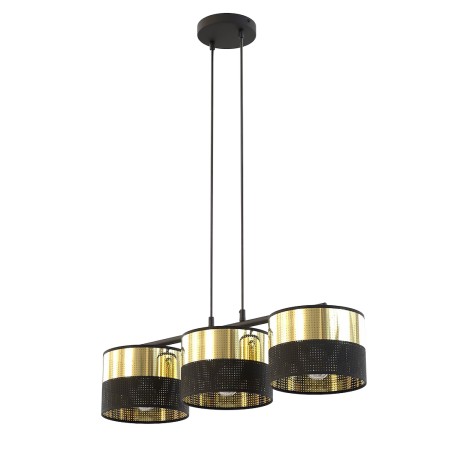 Suspension Velto Noir+Or (3 lumières)