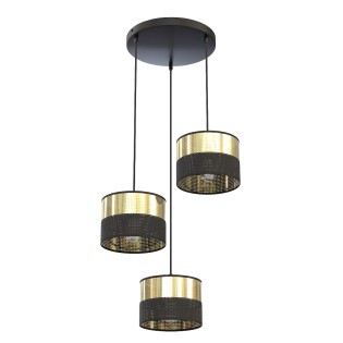 Suspension Velto II Noir+Or (3 lumières)