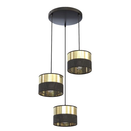 Suspension Velto II Noir+Or (3 lumières)