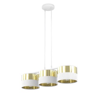 Suspension Velto Blanc+Or (3 lumières)