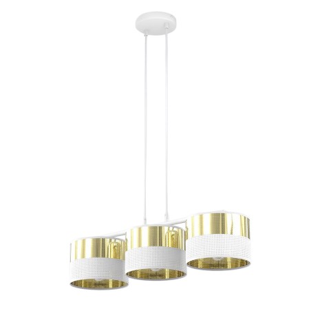 Suspension Velto Blanc+Or (3 lumières)