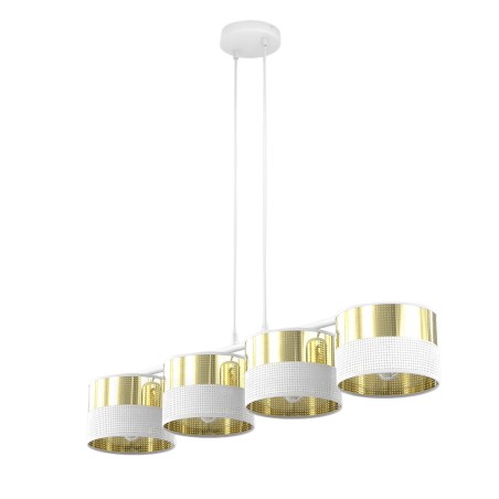 Suspension Velto Blanc+Or (4 lumières)