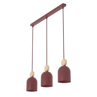 Suspension Ros Bordeaux (3 lumières)