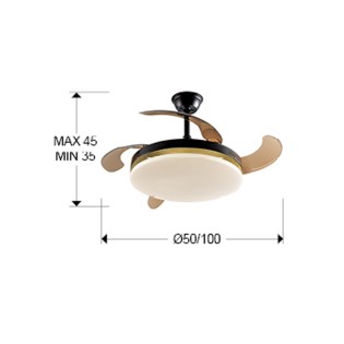 Ventilateur avec pales pliables LED Vento Dim (36W)