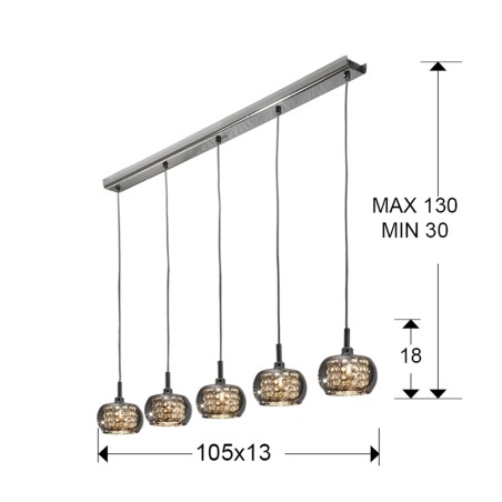 Lampe de plafond  Arian II (5 lumières)