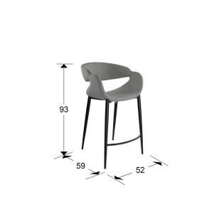 Tabouret haut Giro Grey