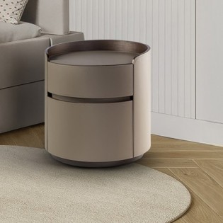 CIRZE- TABLE DE NUIT- BEIGE