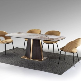 LUC- TABLE S. À MANGER- CHÊNE FONCÉ