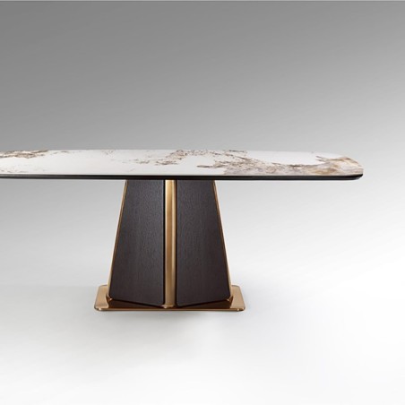LUC- TABLE S. À MANGER- CHÊNE FONCÉ