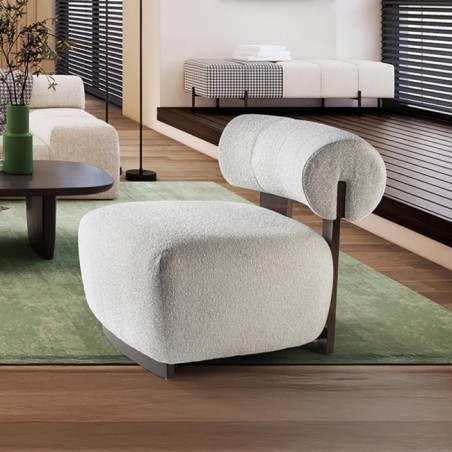 NAOMI- FAUTEUIL NOYER/ÉCRU