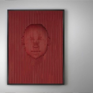 FACE ROUGE - BAS-RELIEF 90X120