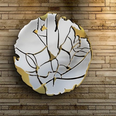 FIORELLA- SCULPTURE MURALE- OR/CHROME