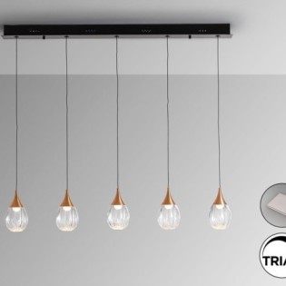 CORINA- LAMPE 5L NOIR-CUIVRE