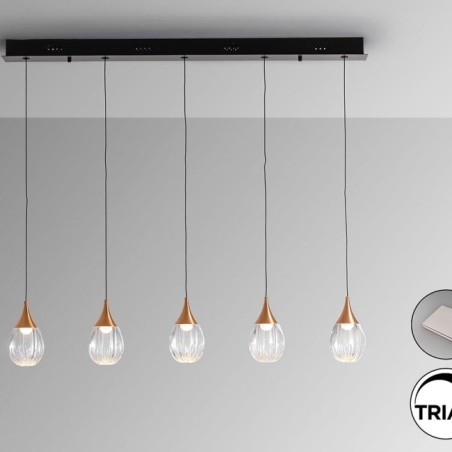 CORINA- LAMPE 5L NOIR-CUIVRE