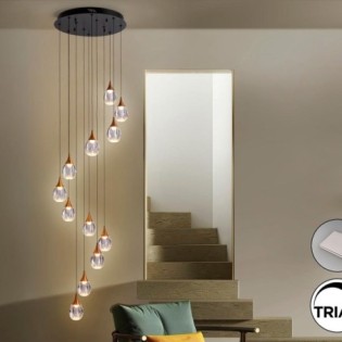 CORINA- LAMPE 12L NOIR-CUIVRE