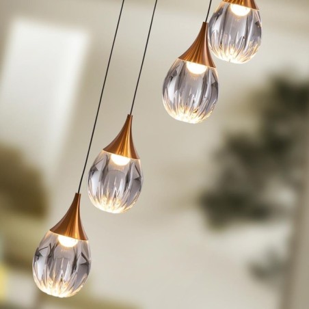 CORINA- LAMPE 12L NOIR-CUIVRE