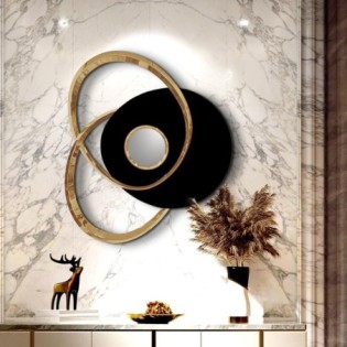 TRIO - SCULPTURE MURALE- NOIR/OR ROSE