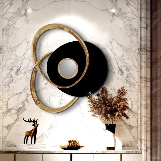 TRIO - SCULPTURE MURALE- NOIR/OR ROSE