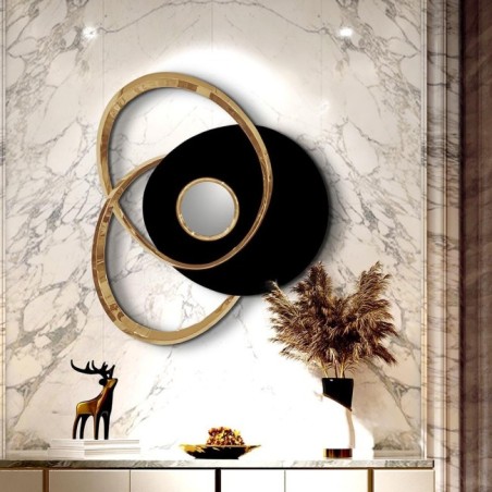 TRIO - SCULPTURE MURALE- NOIR/OR ROSE
