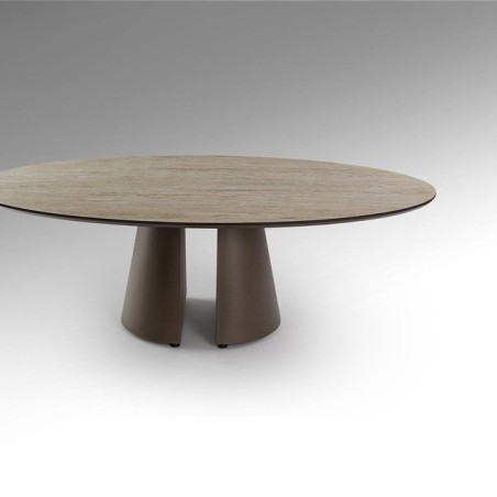 SAMARA- TABLE BASSE-TRAVERTIN/MARRON