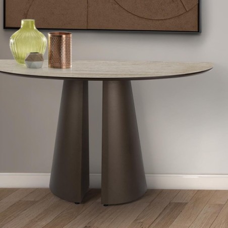 SAMARA-  CONSOLE-TRAVERTIN/MARRON