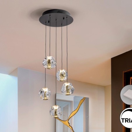 ZARIA- LAMPE 5L- NOIR/OR/TRANSP. D30 DIM