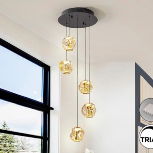ZARIA-LAMPE 5L-NOIR/BRONZE/AMBRE D25 DIM