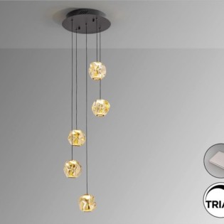 ZARIA-LAMPE 5L-NOIR/BRONZE/AMBRE D25 DIM