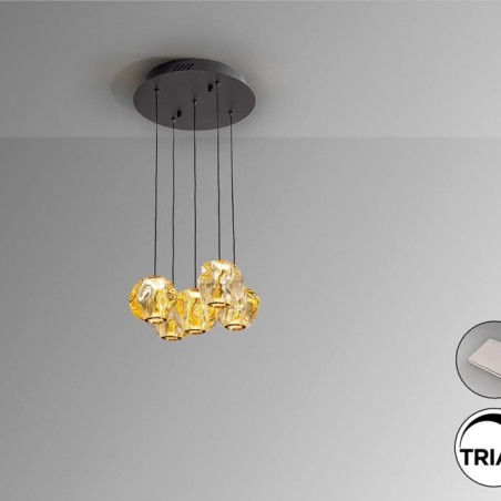 ZARIA-LAMPE 5L-NOIR/BRONZE/AMBRE D25 DIM