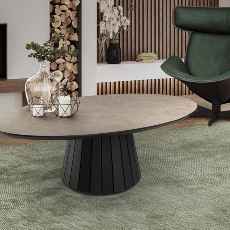 KORIA -TABLE BASSE- PIERRE/NOIR