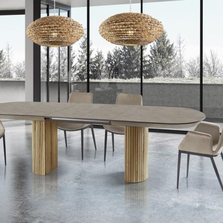 IRATI -TABLE S. À MANGER- PIERRE/BOIS