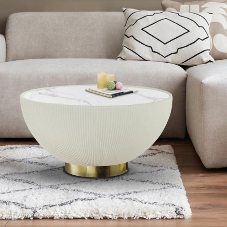 CANDY-TABLE BASSE BLANC-LAITON