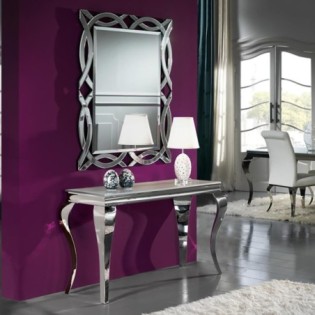 CONSOLE BAROQUE ACIER BLANCHE