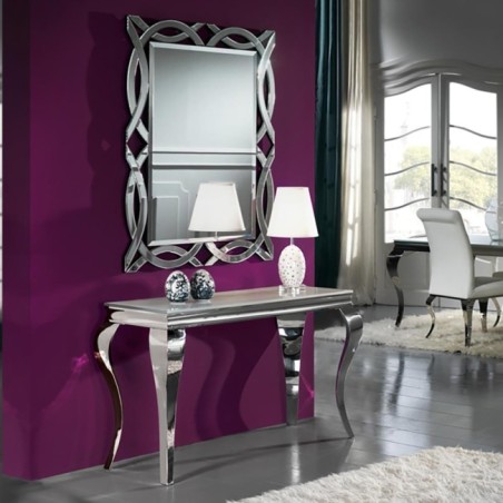 CONSOLE BAROQUE ACIER BLANCHE
