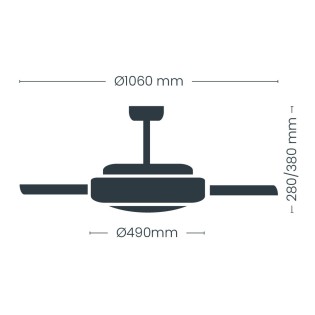 Ventilateur LED pales pliantes Surpino Blanc CCT Dim (48W)