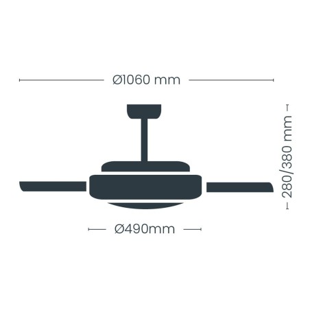 Ventilateur LED pales pliantes Surpino Blanc CCT Dim (48W)