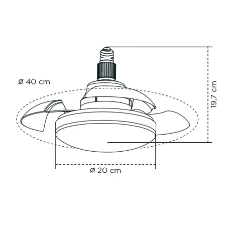 Ampoule ventilateur LED pales rétractables Mandy CCT (18W)