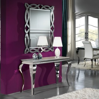 CONSOLE BAROQUE ACIER BLANCHE