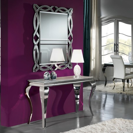CONSOLE BAROQUE ACIER BLANCHE