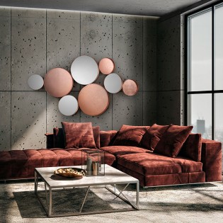 MALMO- MIROIR OR ROSE 165X90