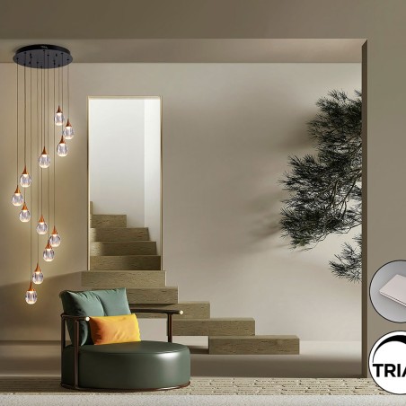 CORINA- LAMPE 12L NOIR-CUIVRE